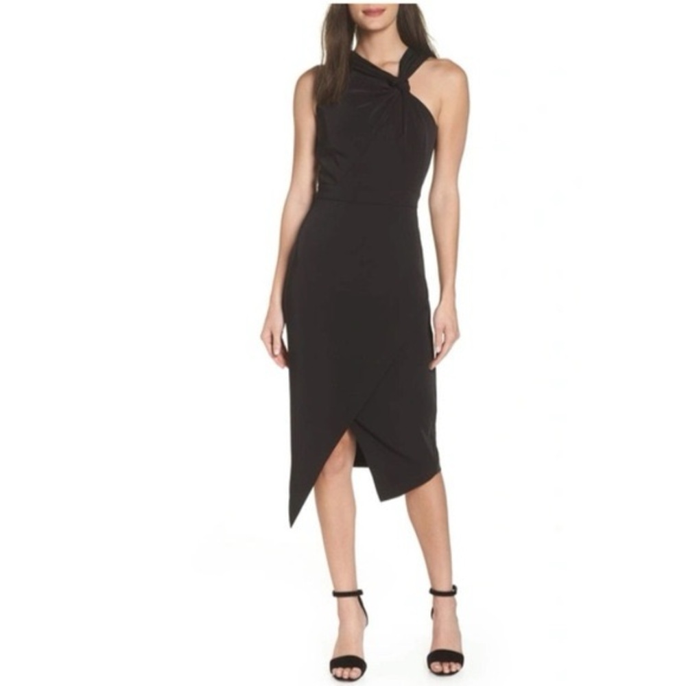 Harlyn Asymmetrical Dress in Black Small LBD Office Old Money Party Minimalist